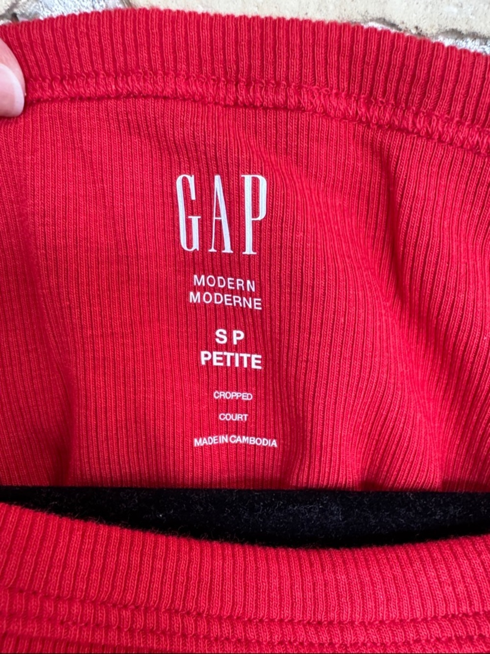 NWT GAP Red Ribbed Square-Neck Tank - Picture 2 of 5